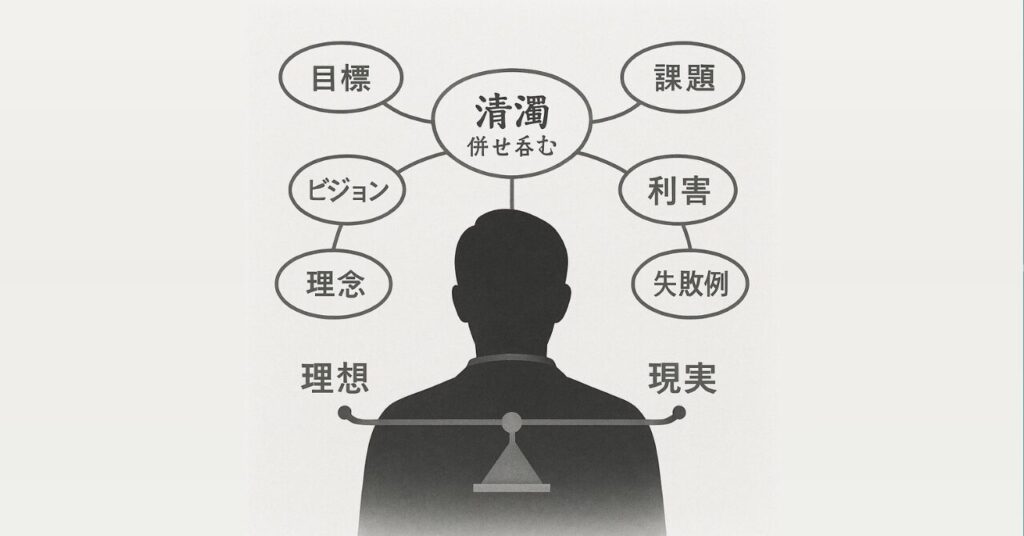 「理想」と「現実」のバランス術：清濁併せ呑むリーダーの思考法